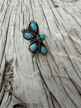 Turquoise Teardrop Statement Ring - Women Jewelry